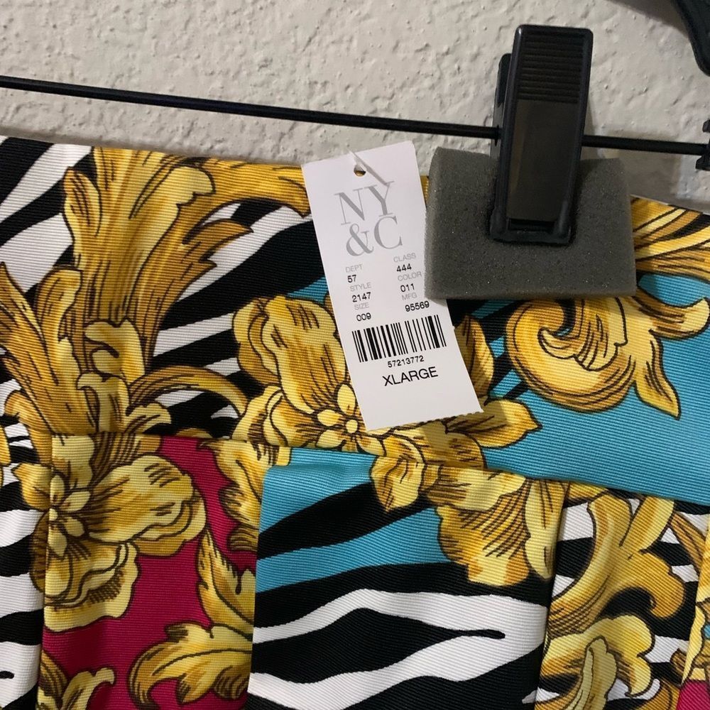 7th Avenue Design Studio NY&C Mixed Print Shorts with Hi-Lo Skirt Overlay XL NWT - Picture 6 of 10